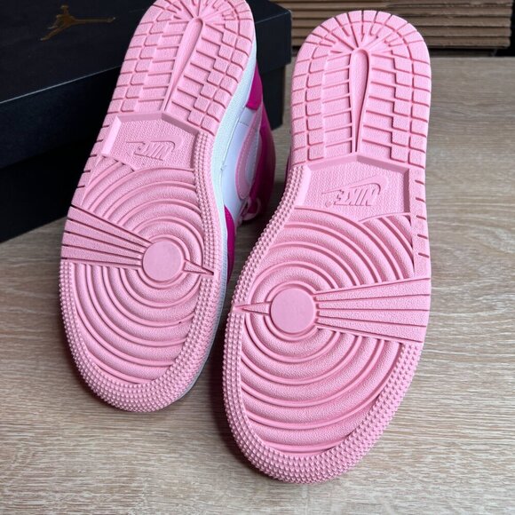 Jordan 1 Mid Fierce Pink Custom Sneakers with Crystals - Picture 10 of 10